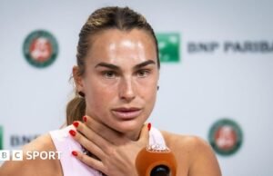 Sabalenka interrompe a mídia enquanto jogadores do Aberto da França protestam