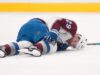 A estrela do Avalanche, Nathan MacKinnon, mancou no jogo 3 contra Golden Knights