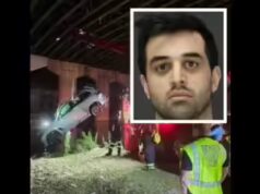 Grande acidente de carro em Nova Jersey empurra BMW para o rio; Motorista de origem indiana é preso após fugir do native a pé