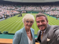 David Beckham encanta os fãs com uma linda selfie ao lado de sua mãe Sandra em Wimbledon