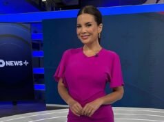 Estrela do Canal 10 anuncia alegres notícias sobre gravidez enquanto posa de biquíni verde: ‘Sobre o arco-íris… e sobre a lua’