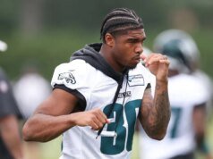 Eagles LB Jihaad Campbell fica em 11º lugar sem AJ Brown