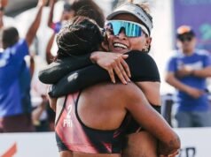 A dupla Sisi Rondina e Bernadeth Pons levam prata na praia AVC