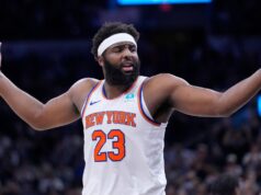 Robinson dos Knicks no treino de terça-feira, um dia antes do jogo 1 das finais da NBA