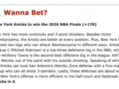 Antevisão das finais da NBA de 2026: melhores apostas entre New York Knicks x San Antonio Spurs para a série, acessórios de jogador MVP