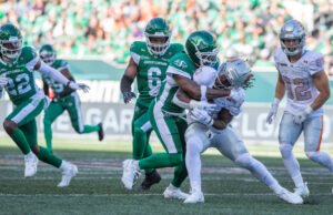 Emilus marca três TDs, Roughriders se recuperam no minuto last para derrotar os Leões