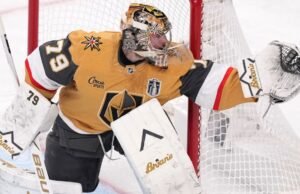 Golden Knights competindo com Hart no jogo 6 da remaining da Stanley Cup