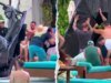Cena aterrorizante se desenrola quando a estrutura da cabana de steel bate na área lotada da piscina do cassino