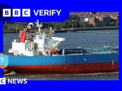 O primeiro navio da frota paralela russa entra no Canal da Mancha desde o embarque de Smyrtos