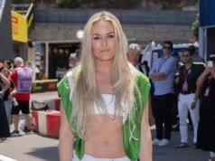Lindsey Vonn sorri ao poder voltar a despejar o conteúdo actual do treino novamente