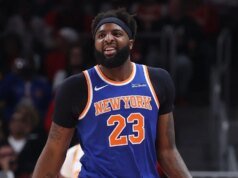 O pivô do Knicks, Mitchell Robinson, parece animado com a ideia de jogar o Jogo 3 na frente do presidente Trump