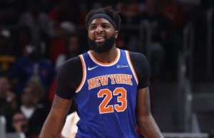 O pivô do Knicks, Mitchell Robinson, parece animado com a ideia de jogar o Jogo 3 na frente do presidente Trump