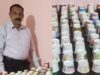 Rei dos copos de papel: indiano bate recorde mundial do Guinness com 858 copos de papel de 31 países