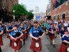 Torcedores noruegueses da Copa do Mundo transformam as arquibancadas do Citi Area em um barco Viking durante o jogo do Mets