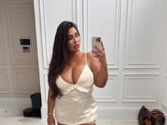 Lauren Goodger mostra suas curvas enquanto posa com um minivestido branco minúsculo antes das filmagens das cenas de TOWIE