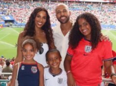 Rochelle y Marvin Humes confiesan después de ser vistos celebrando en el partido de la Copa Mundial de Inglaterra.