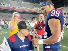 Um batismo emotivo para o número 99 de Alouettes