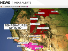 Se pronostica que las temperaturas alcanzarán hasta 117 grados en la ola de calor occidental